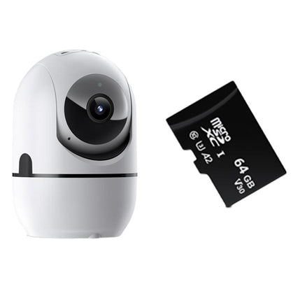2MP Smart WiFi Pan-Tilt Security Camera with Human Detection, 2-Way Audio, IR Night Vision, IP64, Cloud/TF Storage, White