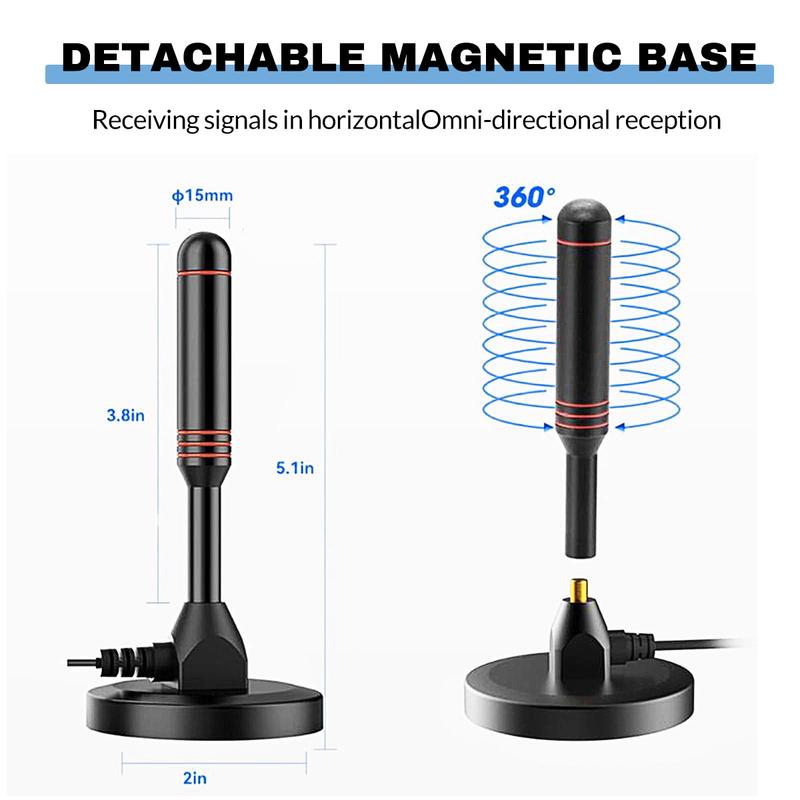 HDTV Antenna, Long Range Indoor TV Antenna, Digital Antenna Amplifier Signal Booster, Supports 4K 1080p, Smart TV Free Local Channels
