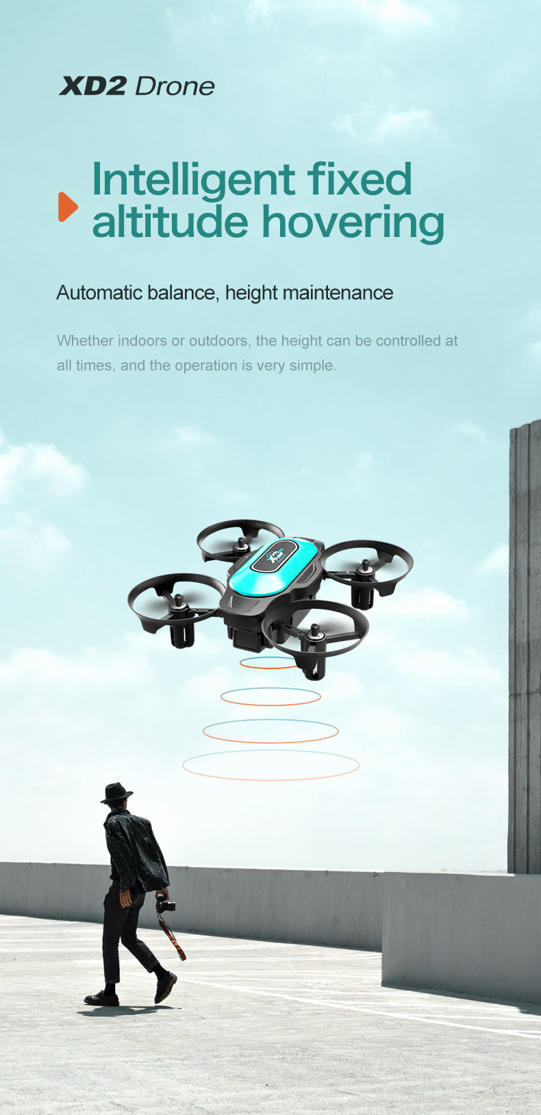 Cross-Border XD2Mini Drone, Shockproof and Impact Resistant2.4G Four-Axis Aircraft360°Rotating and Rolling Remote Control Toy