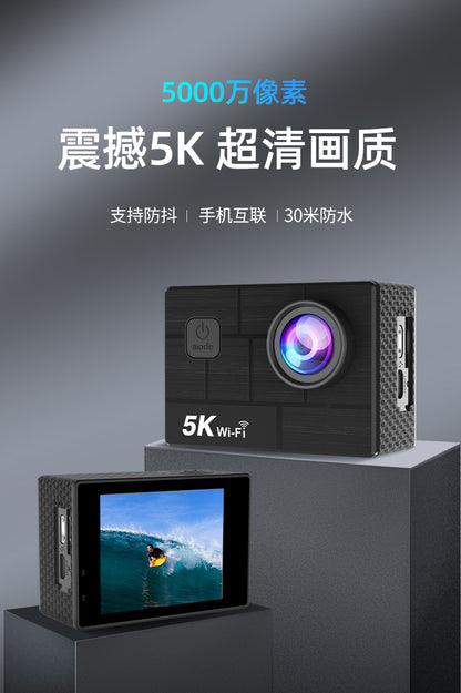 Cross-Border5K Sports Camera4k Anti-Shake HD Smart Wireless wifi Outdoor Cycling Shooting Diving Underwater Camera
