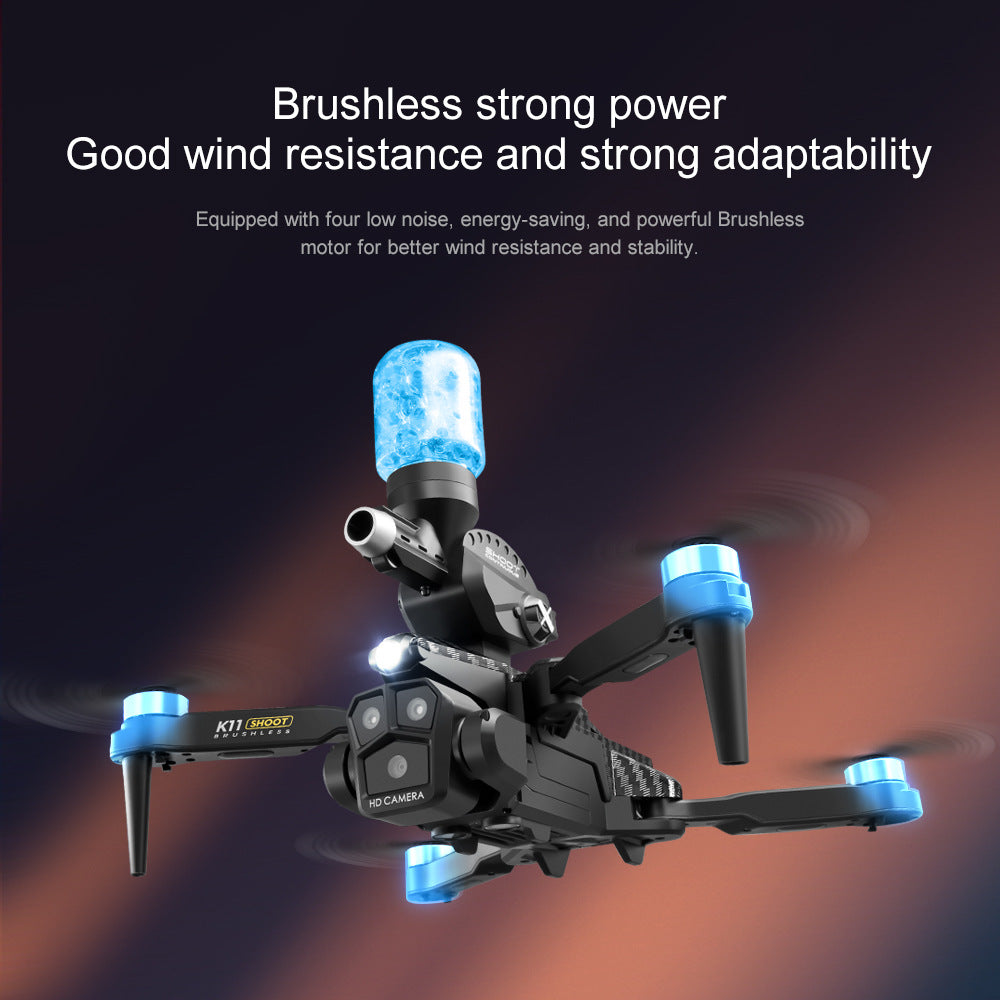 K11Max Drone Brushless Motor Three-Camera Aerial Photography Quadcopter Water Bomb Launch Remote Control Aircraft Drone