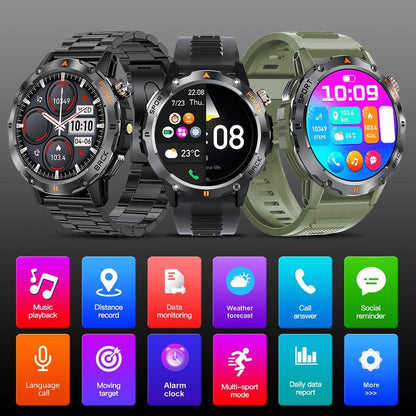 Men's Fashion Full Touch Round Smart Watch, Fashion Digital Watch with Multiple Sports Modes, Sports Fitness Smart Watch for Android iOS, Durable Gadget Watch, Gifts for Boyfriend
