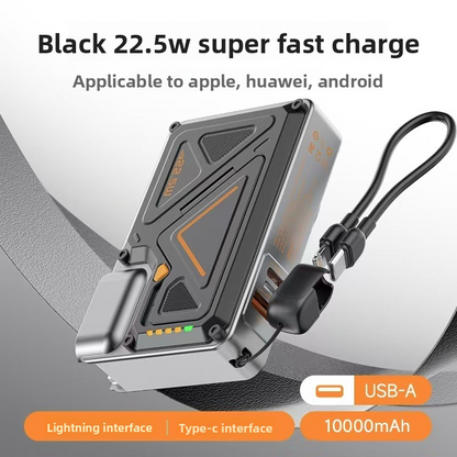 Power Bank AC Power Bank 35W Fast Charging with Built-in Cable Portable Power Supply Magnetic Wireless Charging Stand Multi-Function