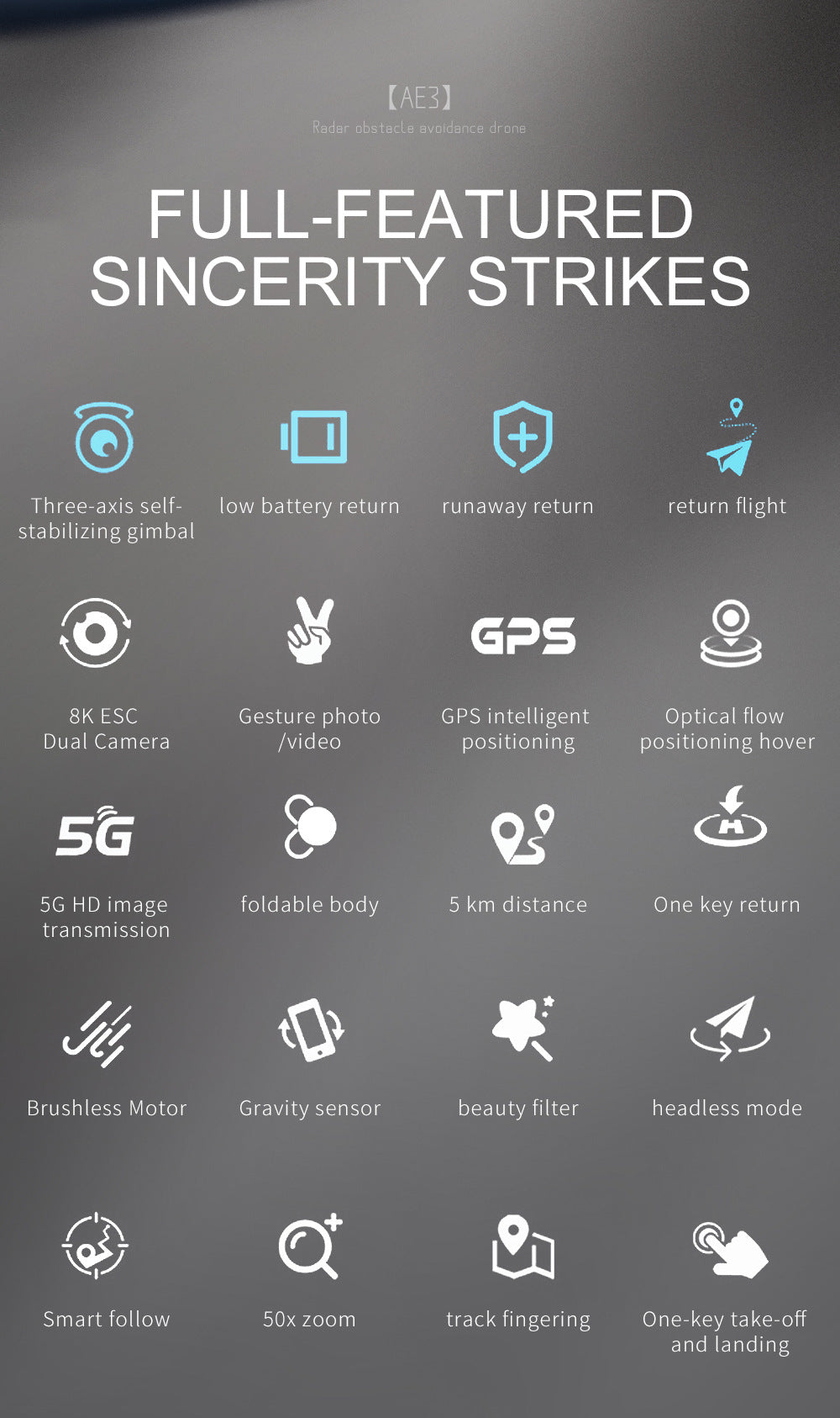 Cross-Border AE3Long Endurance Brushless Drone GPS Three-axis gimbal obstacle avoidance drone HD aerial photography remote control aircraft