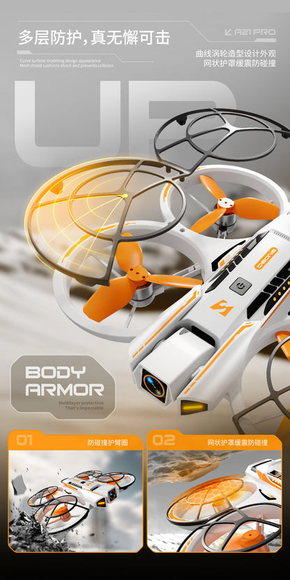 Cross-Border A21Drone Brushless Motor Mecha Style Aircraft Optical Flow Positioning Aerial Photography Full Protection Remote Control Airplane