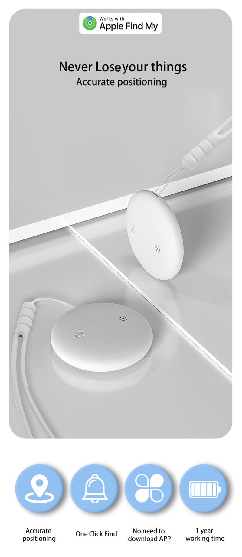 Cross-Border findmy Global Locator Pet Collar Elderly Children Luggage Anti-Lost Device Finder iOS