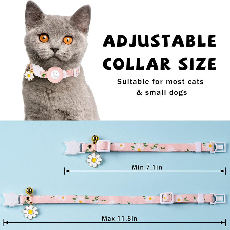 Pet Cat Locator Collar Compatible iOS Waterproof Apple Find My Tracker Android Dual System
