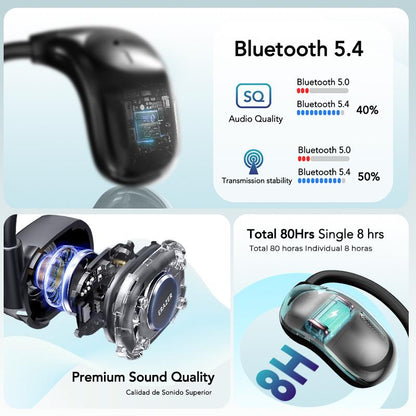 ERAZER XF23 OWS Earbuds UVC Ultravilet Disinfection Touch Screen Wireless Bluetooth Headphones HIFI Stereo Headset for Gaming Travel Sports,Built-in Mic