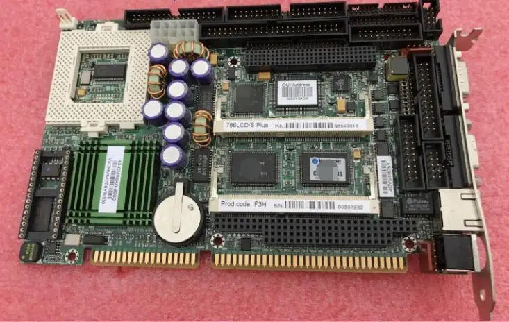 786LCD/S Plus 100% OK Original IPC ISA Bus Industrial Motherboard Half-Size CPU Card PICMG1.0 PC/104 plus Mainboard wtih CPU RAM