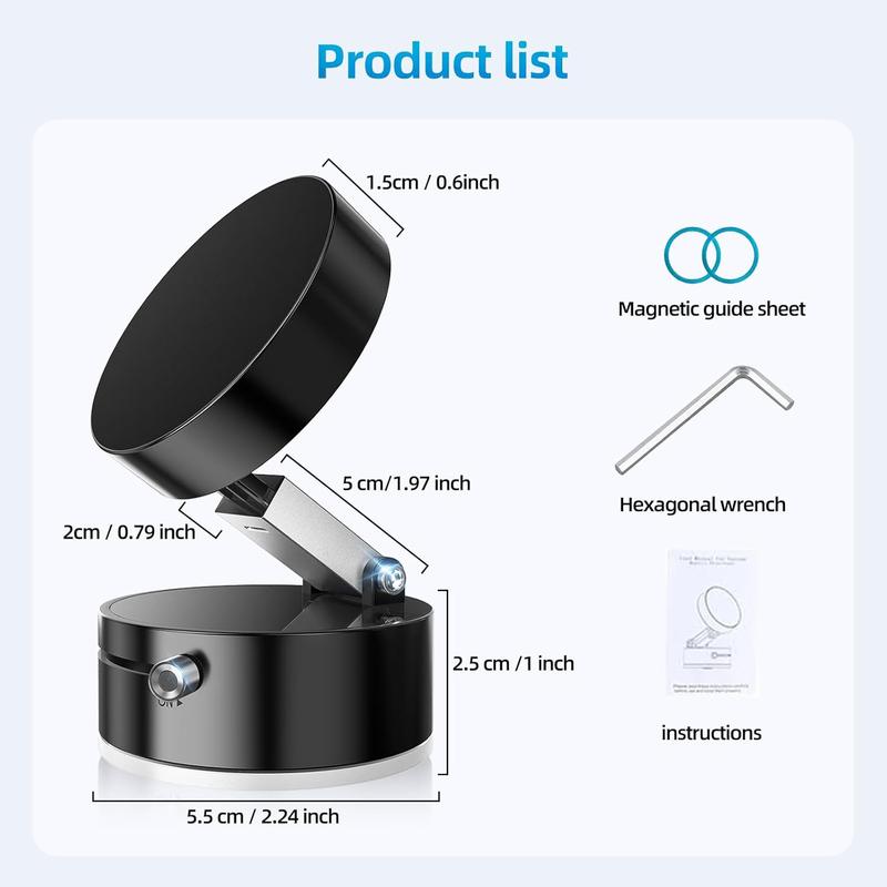 Vacuum Magnetic Phone Holder Stand – Foldable & Retractable Mount with Strong Magnetic Suction, Portable Phone Stand for Car, Mirror, Gym & Multi-Scene Use | Bubble-Free, Spotless Screen Design