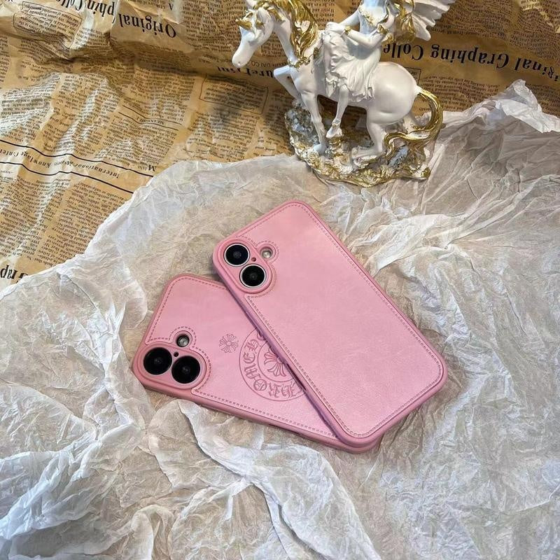 Suitable for iPhone 17 16 15 14 13 12 11 leather cross high-end phone case, iPhone 16 Pro Max leather cross male and female phone case Fashion Skeleton Pattern Phone Case