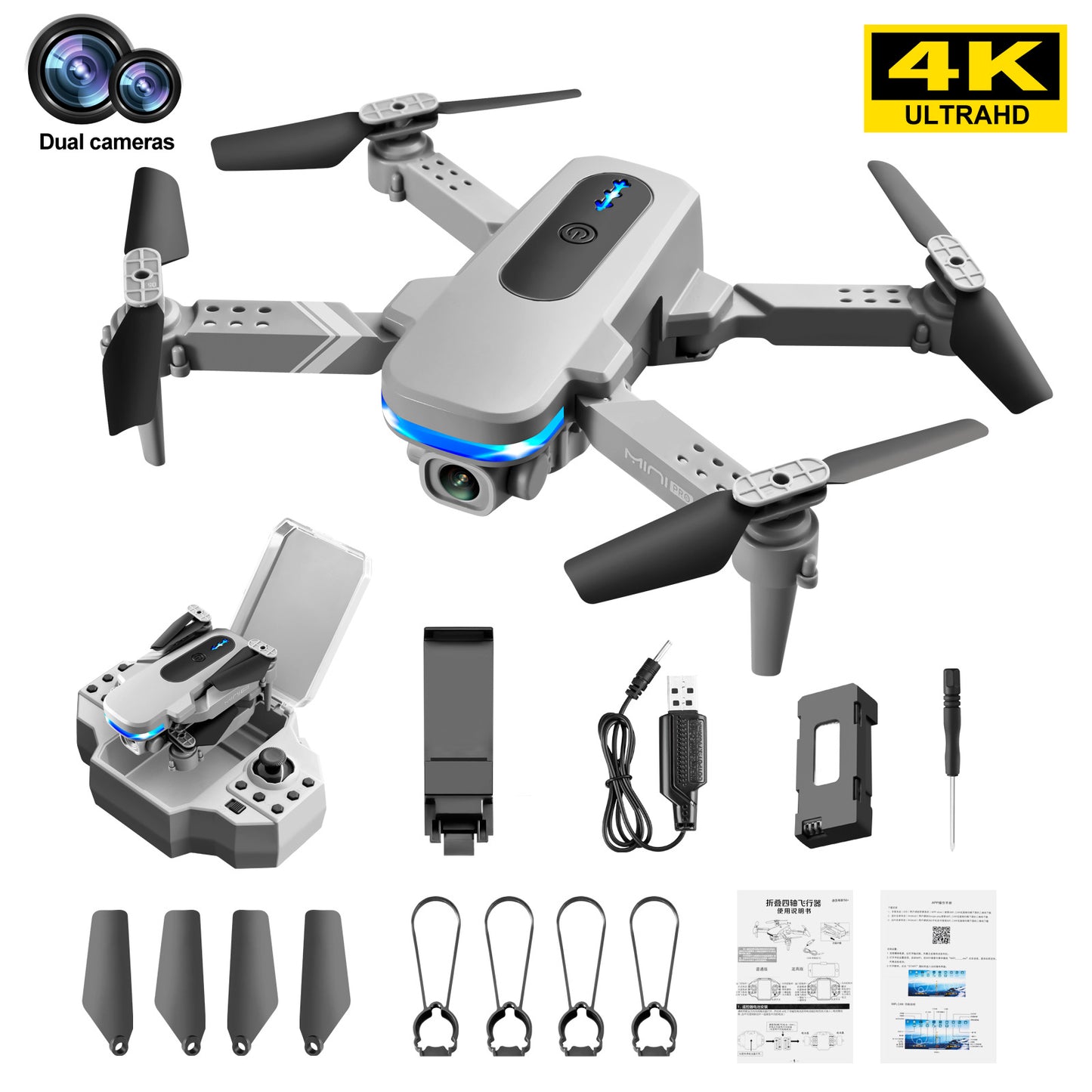 Cross-Border KY910Mini Folding Drone4K High-definition dual-camera aerial photography quadcopter with altitude hold remote control aircraft