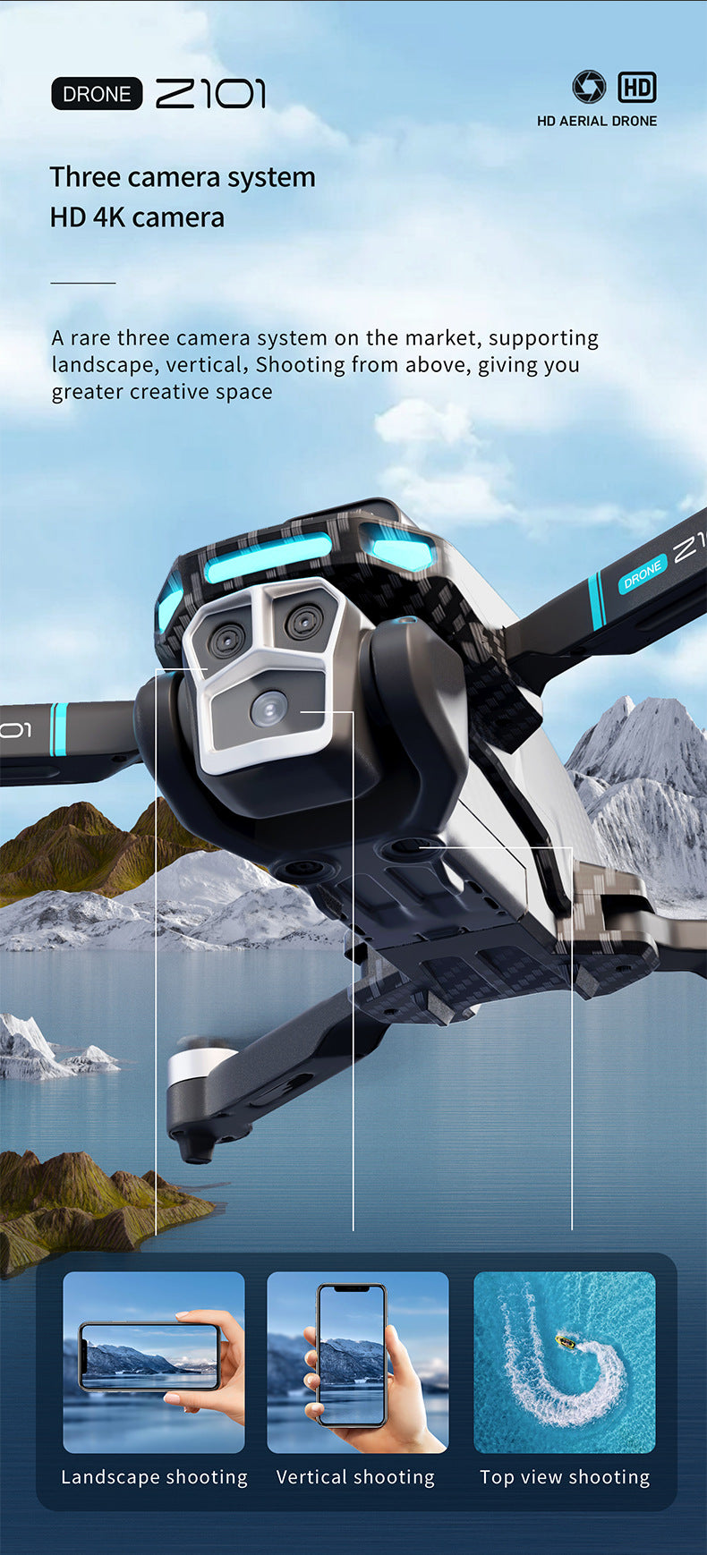 Cross-Border Z101Drone Long Endurance Obstacle Avoidance Aerial Photography Quadcopter Brushless Motor Remote Control Aircraft Drone