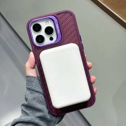 Grid Flip Stand Phone Case Compatible with iPhone 17 16 15 14 13 12 Pro Max Pro Plus Air Magnetic Breathable Heat Dissipation Apple 16 Pro Max Protective Cover