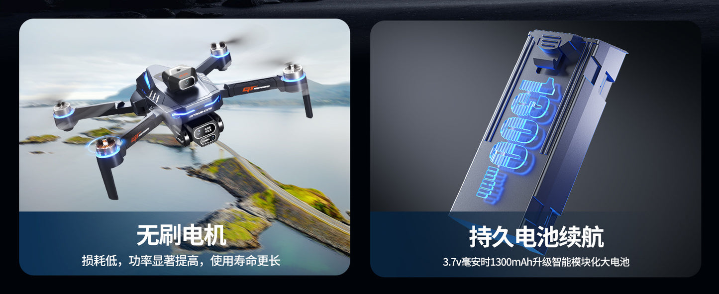 Cross-border Drone GT8Three-Camera Aerial Photography Four-Axis Flight Power Display Over-Distance Reminder Remote Control Toy Airplane