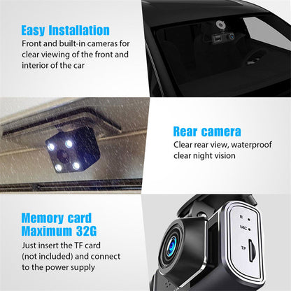 Super Clear1080P Starlight Night Vision Front and Rear Dual Recording WIFI Mobile Phone Interconnection Dual-Lens Car Mount DVR Driving Recorder