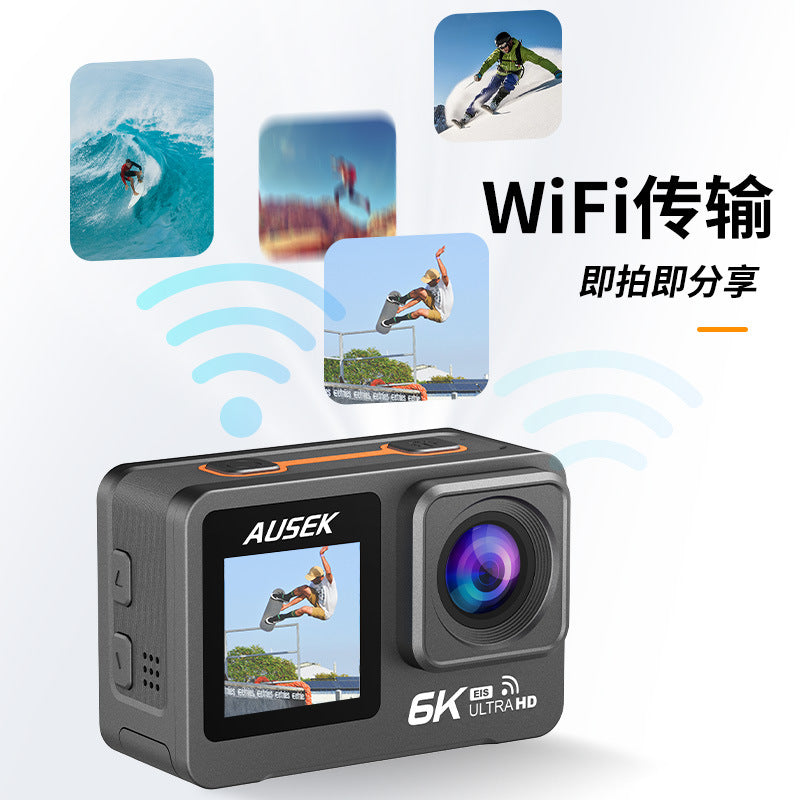 Cross-border new arrival6k Sports Camera Anti-Shake Wireless Shooting Outdoor Cycling Diving Fishing Sports Camera Factory