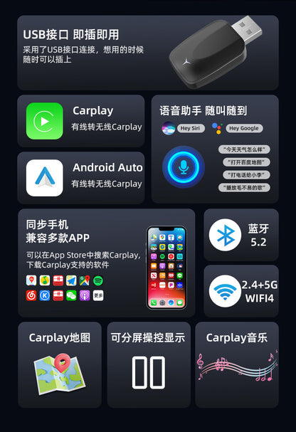 Wireless carplay Box Apple Android Smart Car Interconnect Box Car carplay Adaptor