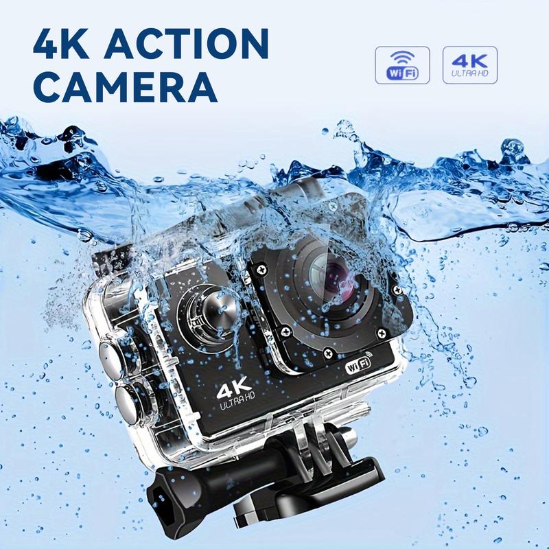 Action Camera with 4K 30FPS Ultra HD Video,12MP Photos, HDR,2.0" Image Sensor, Daily Streaming, HD camera, Stabilization