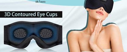 3D Bluetooth Sleep Mask with Headphones, Wireless Music Sleep Headband Eye Mask for Side Sleepers,Sleeping Comfortable Black-3D