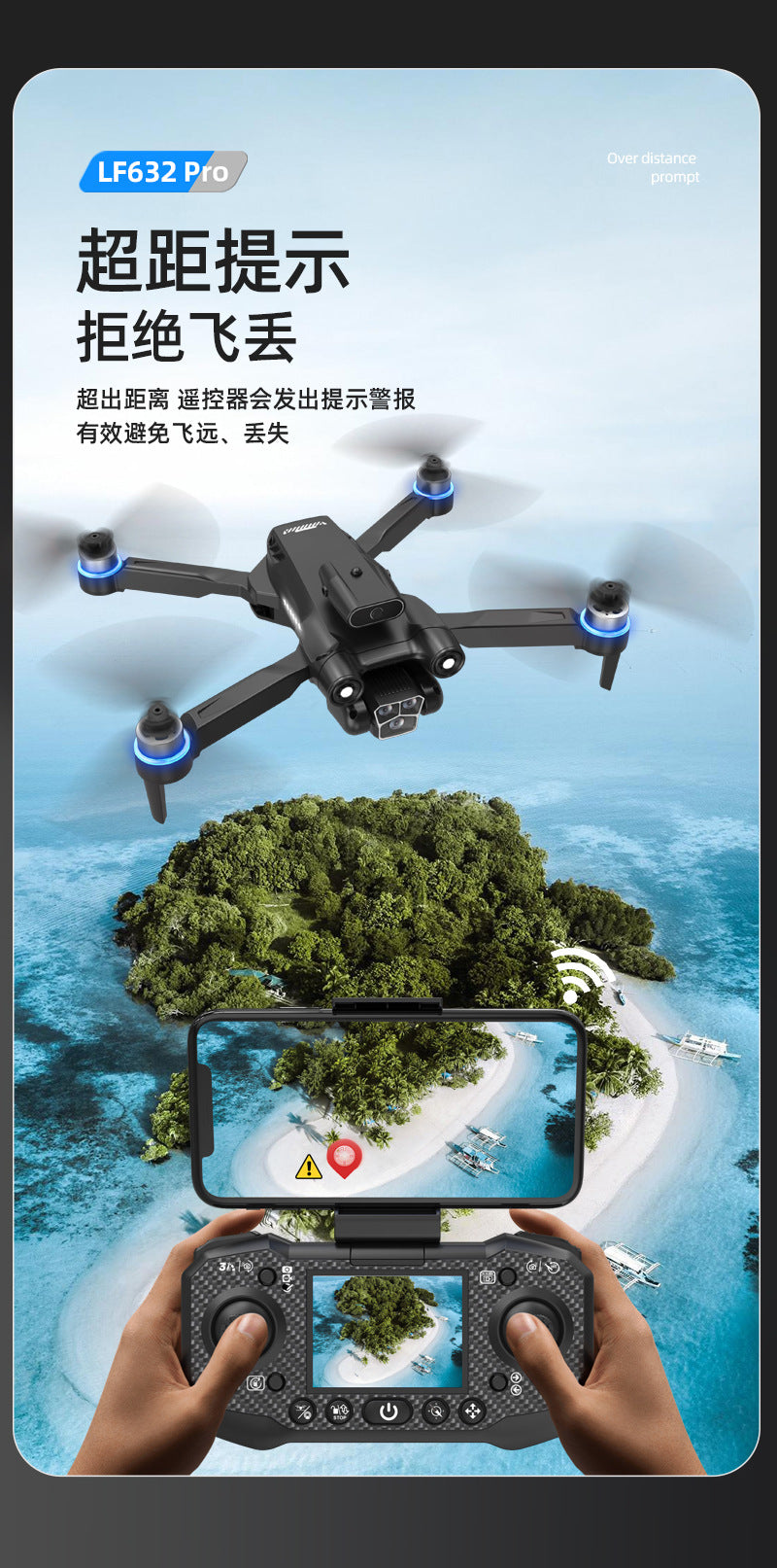 Cross-Border LF632Drone with screen control, optical flow positioning, quadcopter with brushless motor Remote Control Airplane Toy