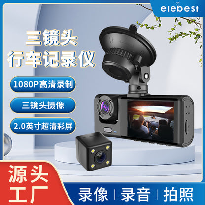 170High-definition recorder with front and rear triple recording and touchscreen1080P Driving Recorder WIFI Mobile Phone Interconnection