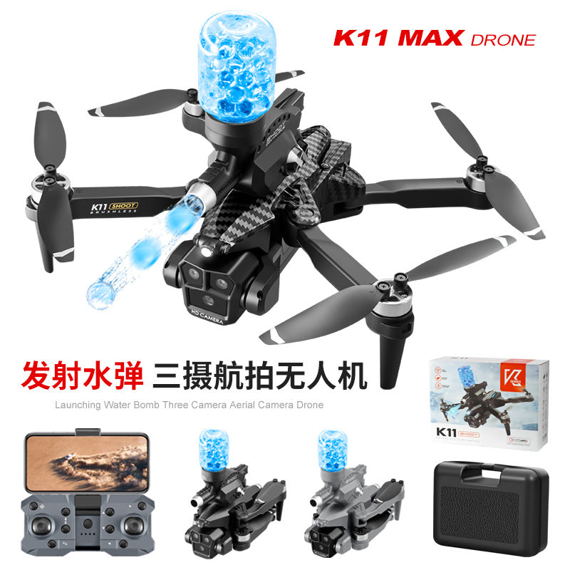 K11Max Drone Brushless Motor Three-Camera Aerial Photography Quadcopter Water Bomb Launch Remote Control Aircraft Drone