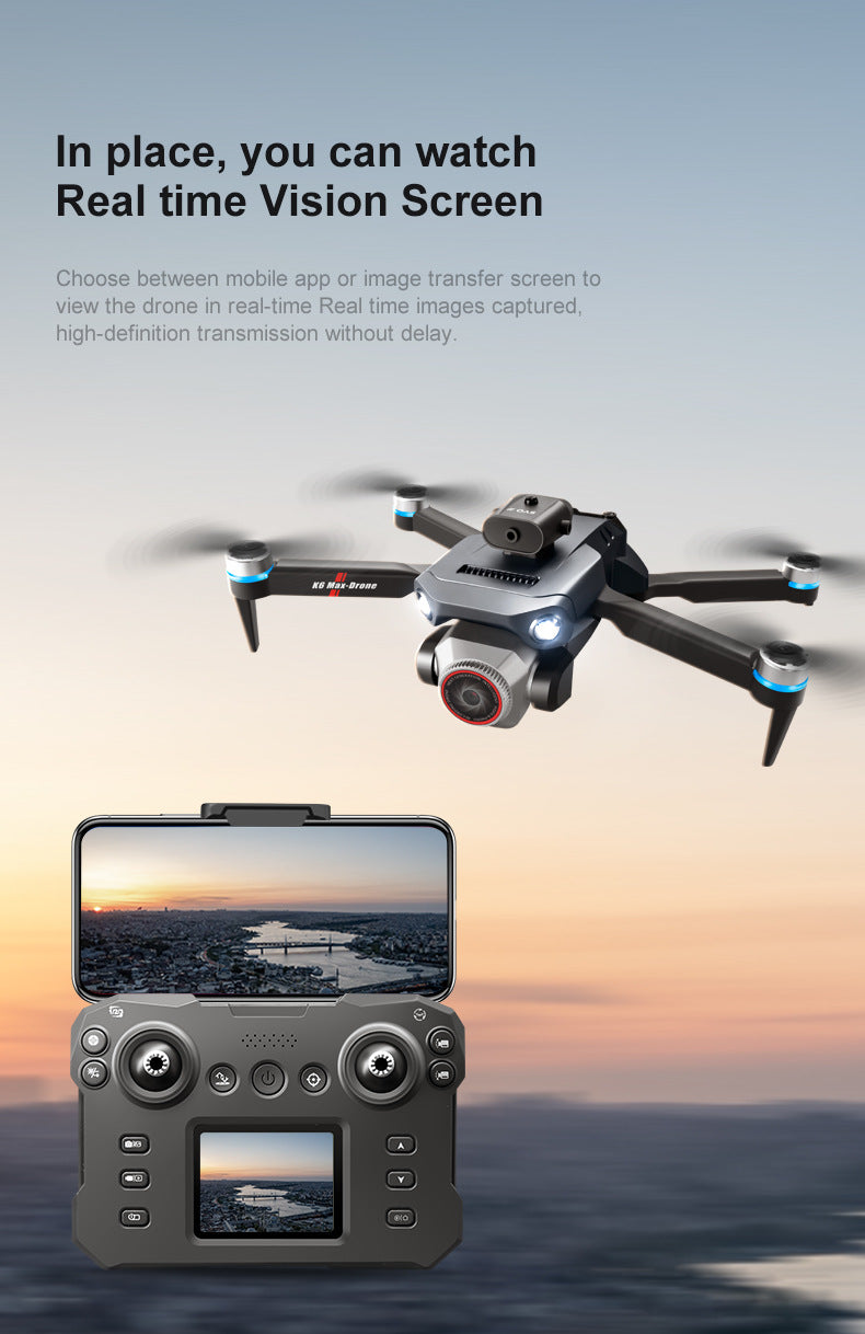 Cross-Border K6 MAX Drone with screen control, optical flow positioning, quadcopter with brushless motor, remote control airplane toy