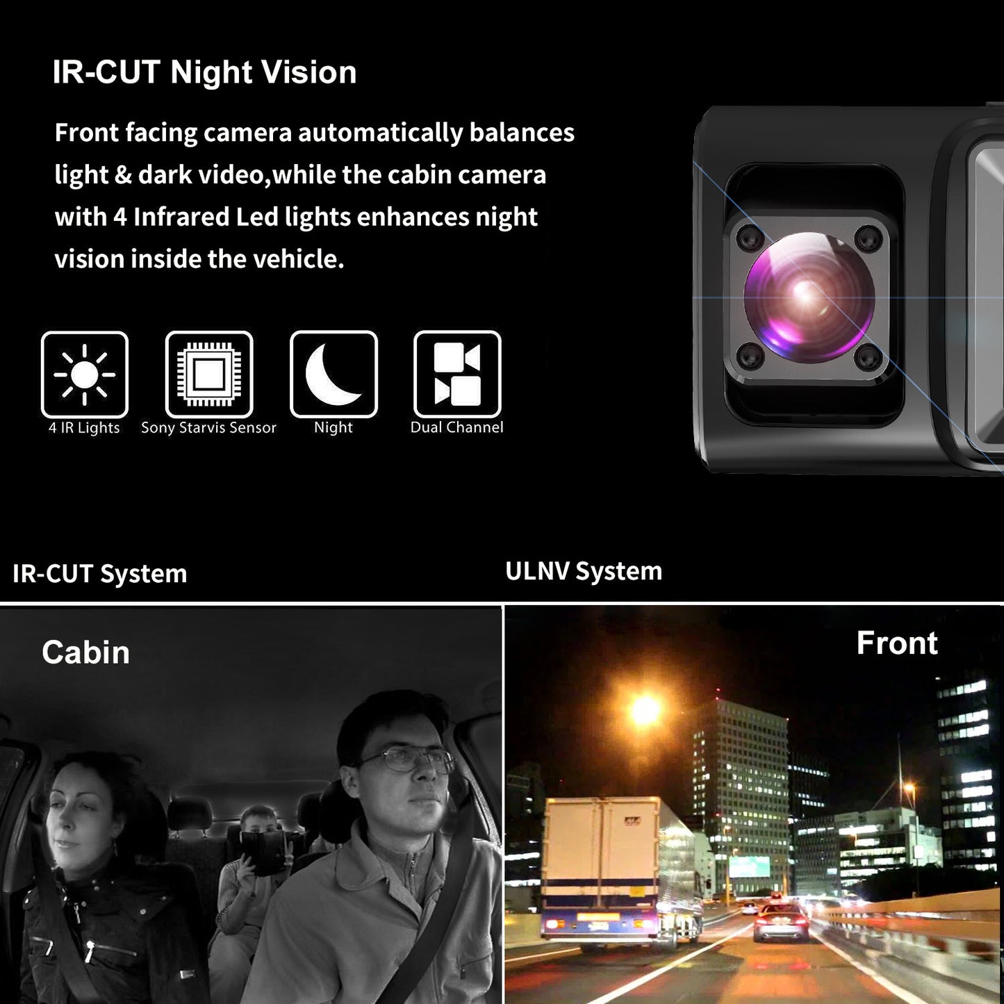 Cross-border Recorder HD Car Camera WiFi DVR Three-lens Dash Cam Factory Wholesale