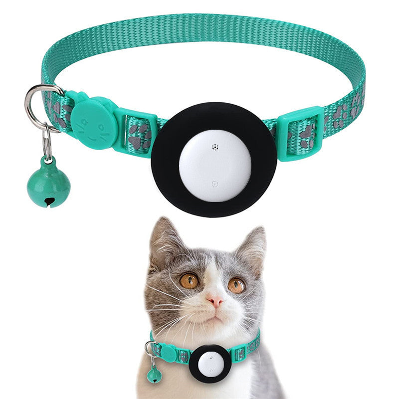 Pet Cat Tracking Collar Only iOS Compatible Apple Find My Locator Footprint Reflective Collar