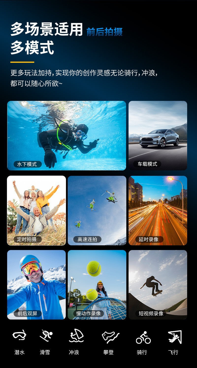 Cross-Border5k Sports Camera Waterproof and anti-shake with wireless microphone support Outdoor shooting recorder factory customization