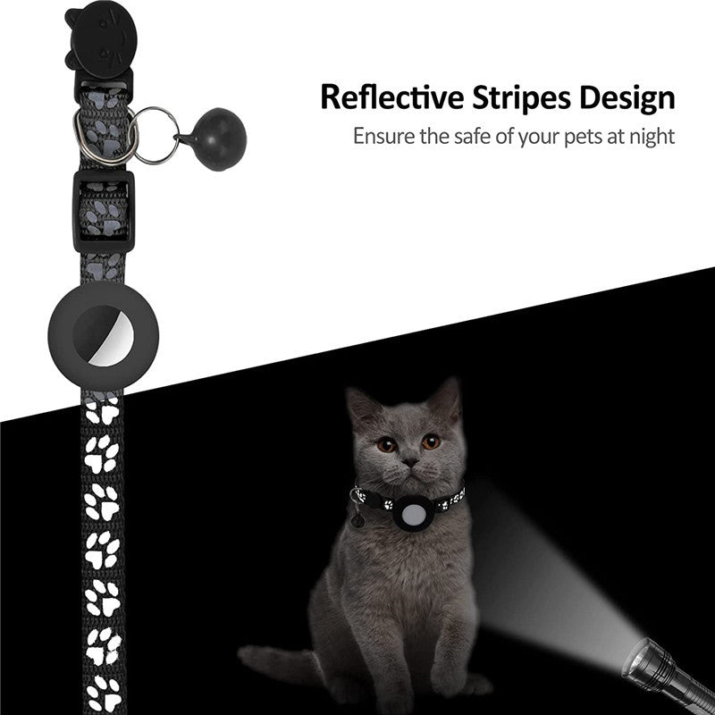 Pet Cat Tracking Collar Only iOS Compatible Apple Find My Locator Footprint Reflective Collar