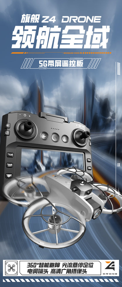 Cross-Border Z4Drone Large Screen Aerial Photography Brushless Quadcopter Obstacle Avoidance Anti-Collision Flying Machine Toy Remote Control Airplane