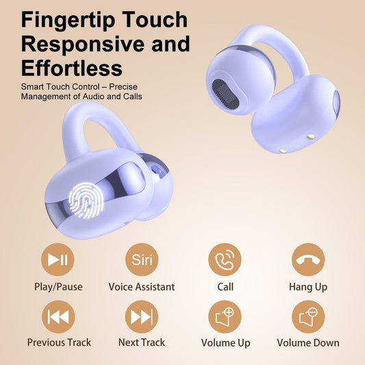 Earring Style OWS Smart Translation Bluetooth Earphones Open Ear Heavy Bass AI Call Wireless Cross-Border Custom Private Model