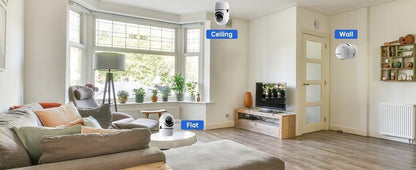 2MP Smart WiFi Pan-Tilt Security Camera with Human Detection, 2-Way Audio, IR Night Vision, IP64, Cloud/TF Storage, White