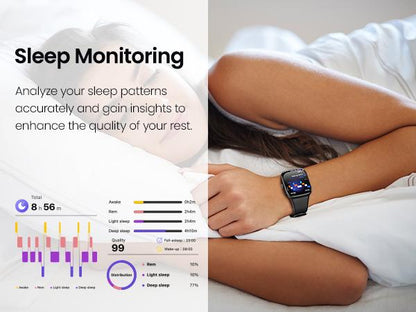 TOZO S7 Smartwatch Bluetooth Call 1.85”AMOLED Ultra HD Screen,Dynamic Dials Messages Push 100+ Sports Modes,Detect Human Health (Heart Rate,Blood Oxygen)with High Battery Life Touch Screen Watch Black