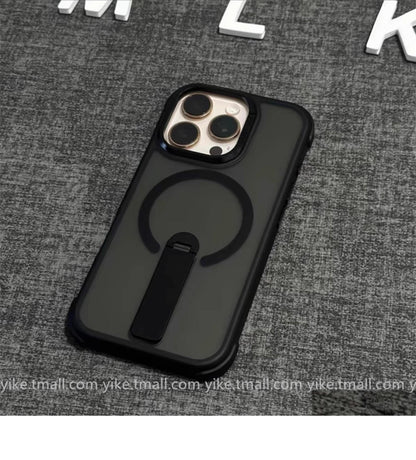 Suitable for iPhone 17 16 15 14 13 12 Pro Max Air Plus SE Phone Case Matte Magnetic Case Apple 15 Stand One-word Bracket Phone Protective Cover