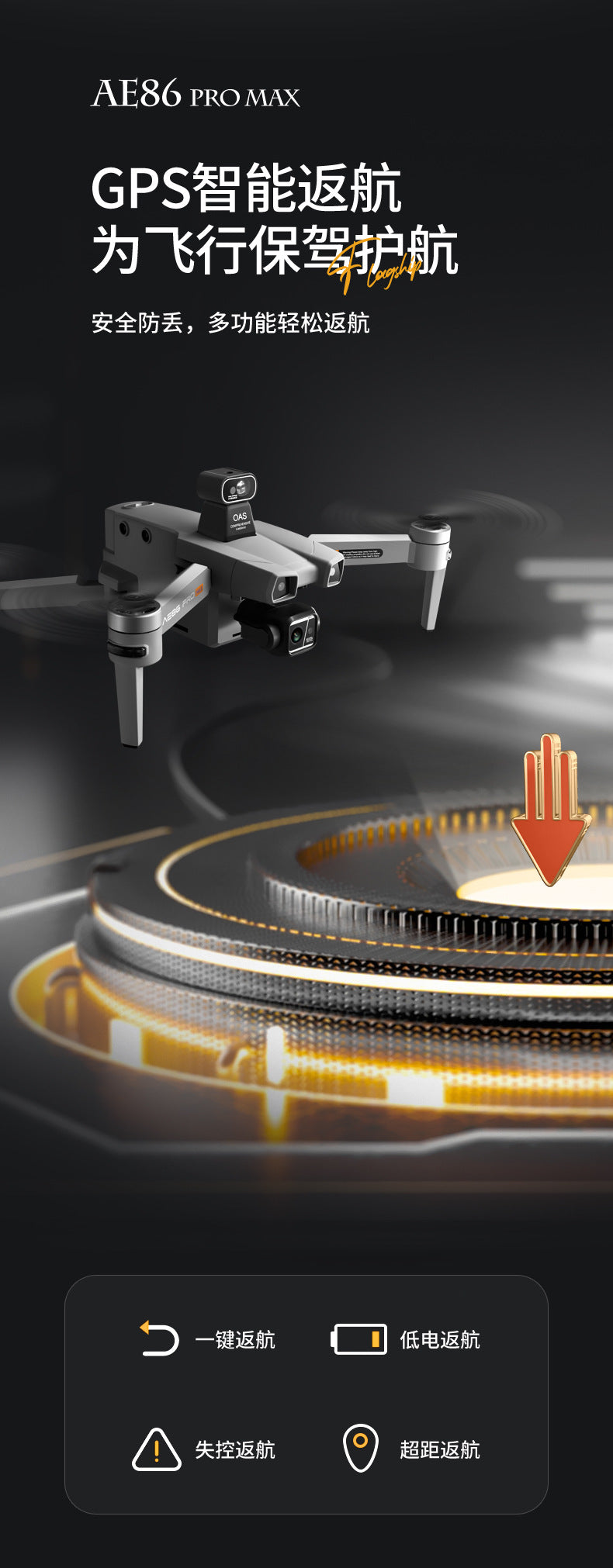 AE86Digital Image Transmission Obstacle Avoidance HD Professional Aerial Photography Drone Anti-Shake Auto Return GPS Remote control aircraft