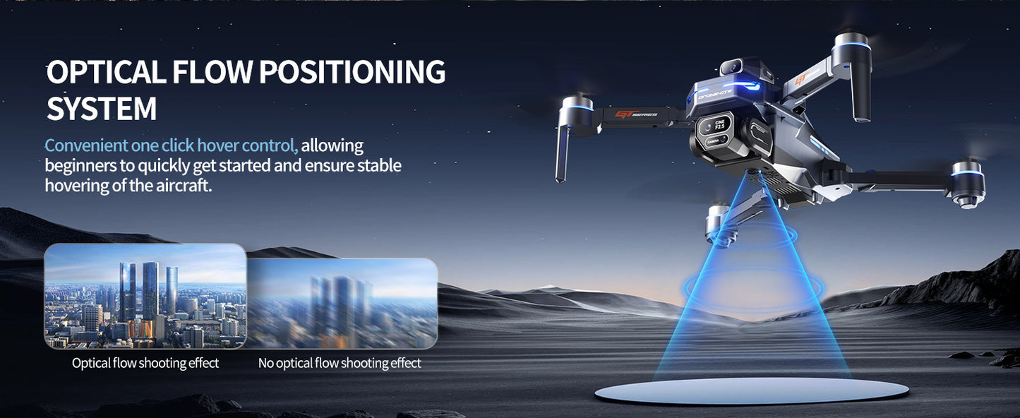 Cross-border Drone GT8Three-Camera Aerial Photography Four-Axis Flight Power Display Over-Distance Reminder Remote Control Toy Airplane