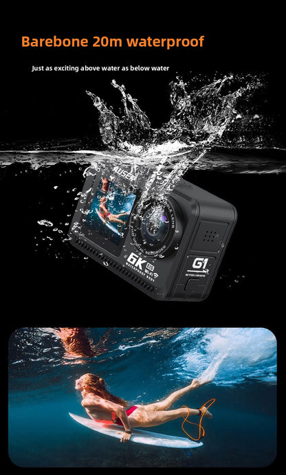 6K Sports Camera Anti-Shake Bare Camera Waterproof Outdoor Cycling Shooting Diving Fishing Sports Camera Cross-Border New Model