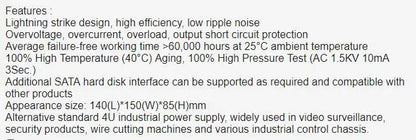 AT-400 Power supply  Power supply ( Input 115-220V AC ) Size 150x410x85mm \ cable 410mm with sata ide flopply Output Interface