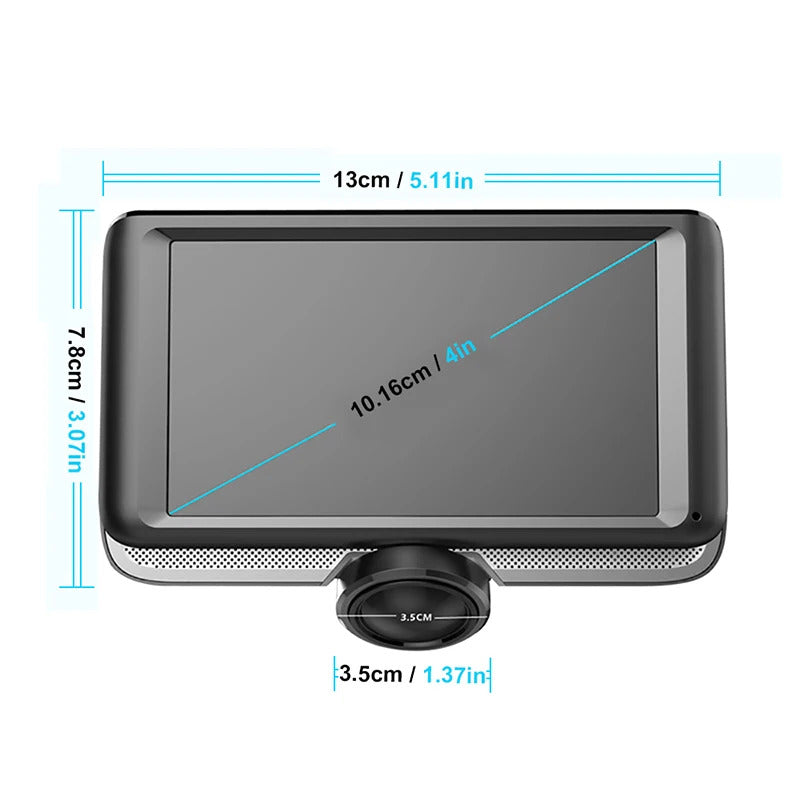 Cross-Border5Inch 360360-degree Dash Cam Front and Rear HD Dual Lens Parking24Hourly Reverse Image
