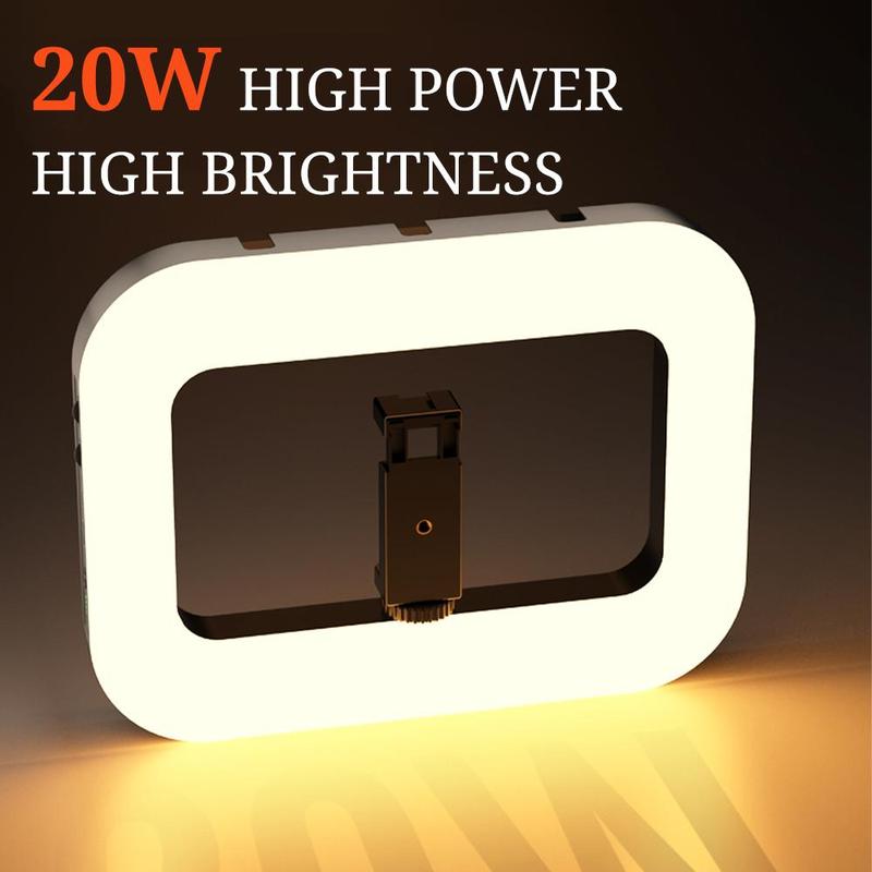 USB Rechargeable Selfie Portable Ring LED Ring Light, 8000mAh Long Battery Life Clip-on Selfie Fill Light, Portable Selfie Light for Bedroom, Living Room, Office, Mobile Power Supply for Charging Other Devices