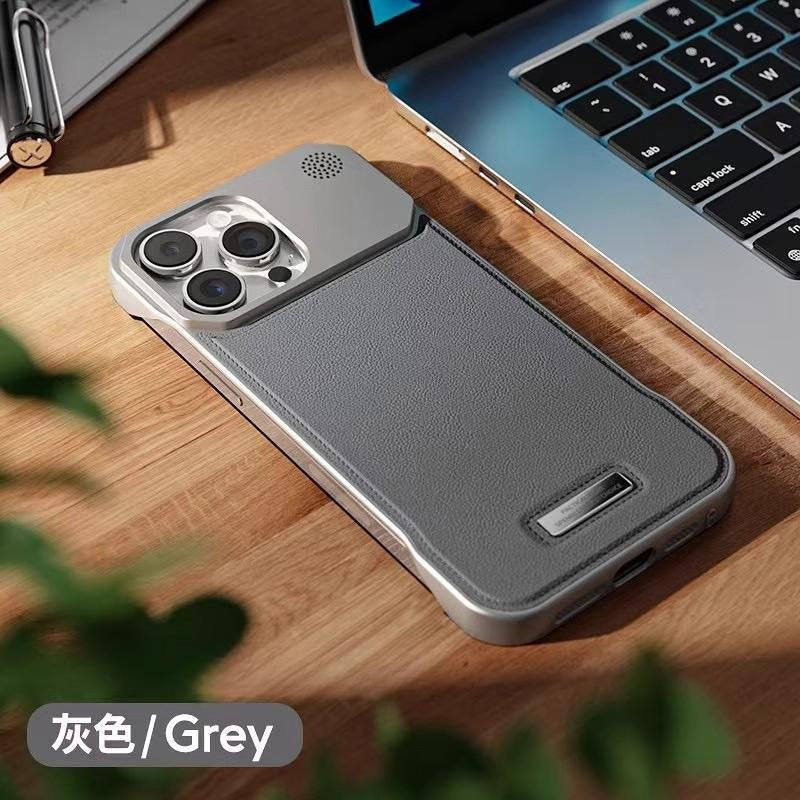Compatible with iPhone 17 16 15 14 13 12 Pro Max Plus Air Leather Aroma Frameless Magnetic Phone Case Apple 15/14 Metal Protective Cover 13