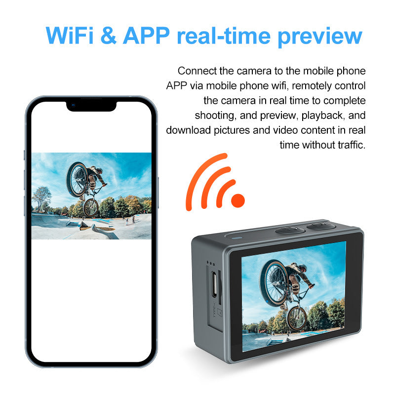 Cross-border new high-definition sports camera waterproof wifi Remote Control Outdoor Aerial Photography Camera Helmet Riding Camera