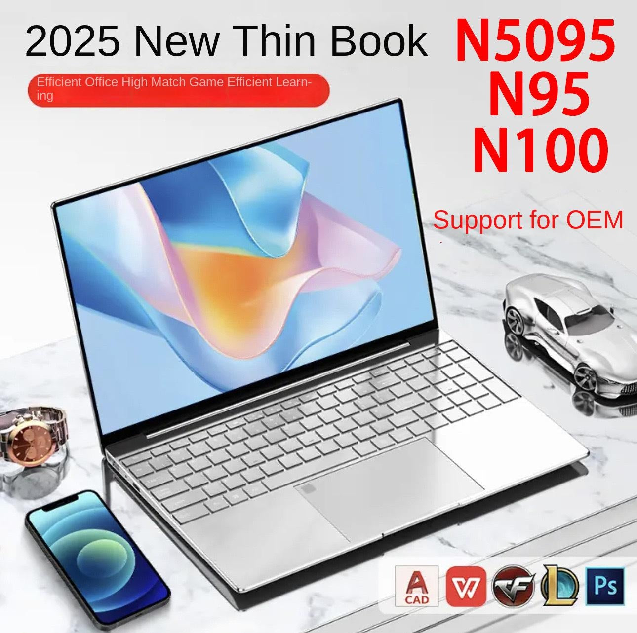 New 15.6-Inch N5095 // N95/N100 Business Office Student Game Lightweight Laptop