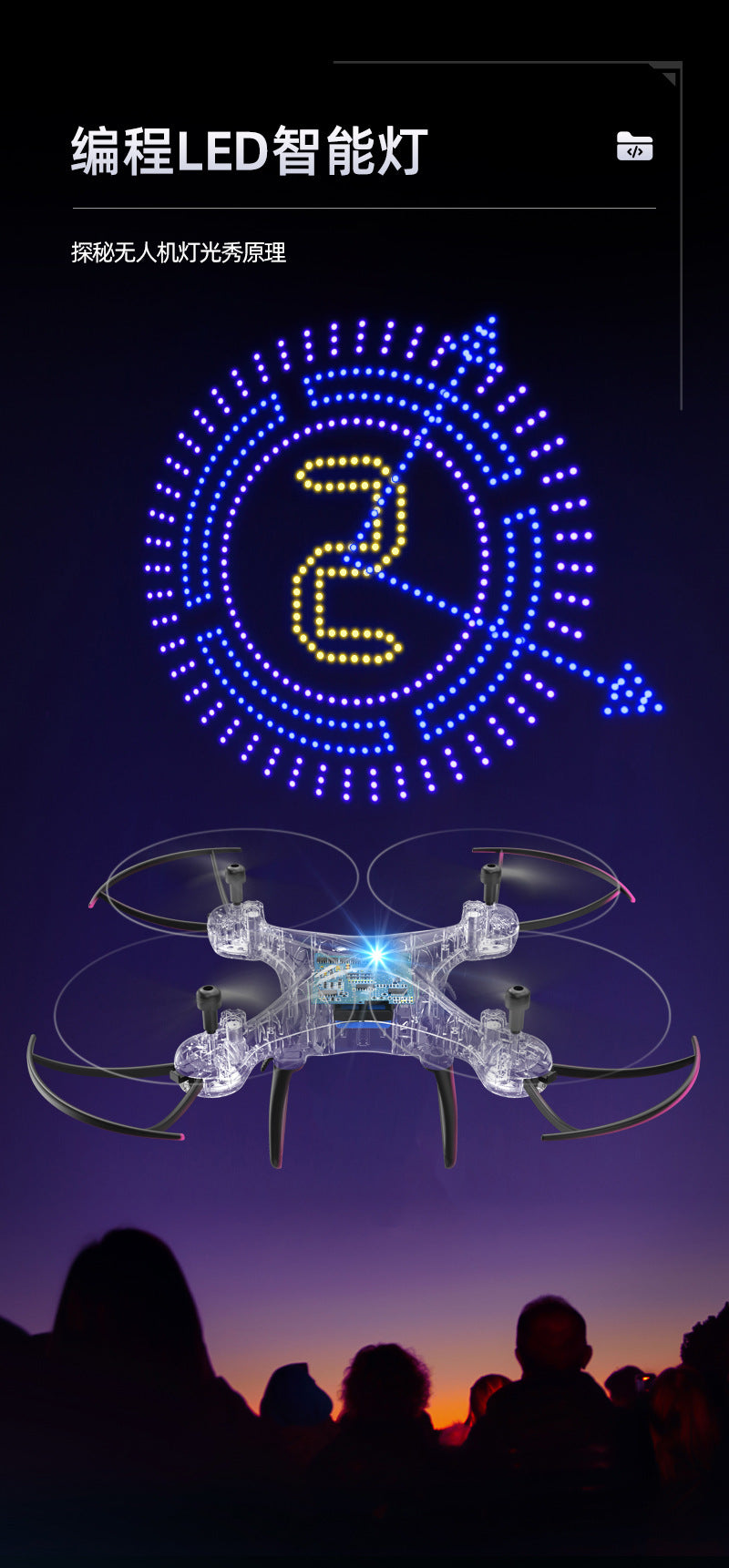 Educational Drone S1Teaching Course Computer Controlled Graphical Programming Quadcopter Remote Control Model Aircraft