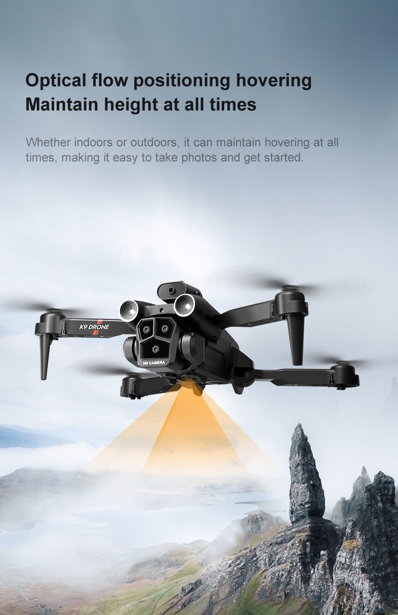 Cross-Border K9MAX Drone Aerial Photography Three Lens Four Axis Aircraft Optical Flow Obstacle Avoidance Remote Control Aircraft Toy drone
