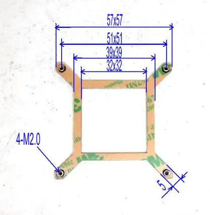 PGA946 PGA947 PGA988 PGA989 mobile i3 i5 CPU cooler FAN thickness 23mm hole spacing 51mm 1U Box