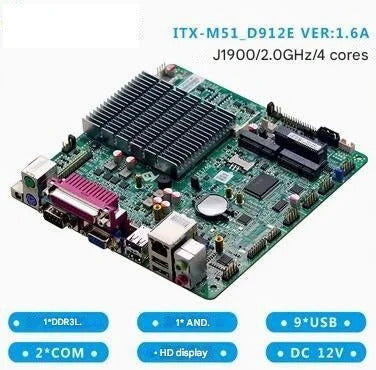J1900 J1800 Motherboard Mini-ITX SBC IPC Mainboard industrial Fanless Board Mini ITX with ATOM Quad Core DC-12V COM LAN LVDS VGA
